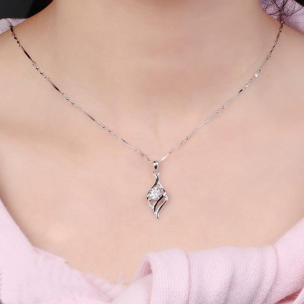 ❤️ 925 Sterling Silver Cute Spiral Earrings And Necklace Set Love Hoop - Picture 5 of 5